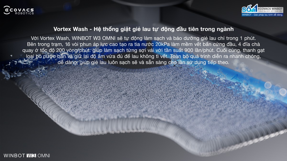 Robot lau kính Ecovacs Winbot W3 Omni