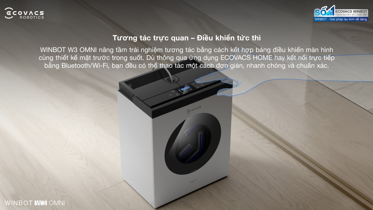 Robot lau kính Ecovacs Winbot W3 Omni