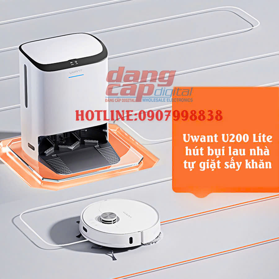 Uwant U200 Lite, Robot hút bụi lau nhà tự giặt sấy khăn 2024