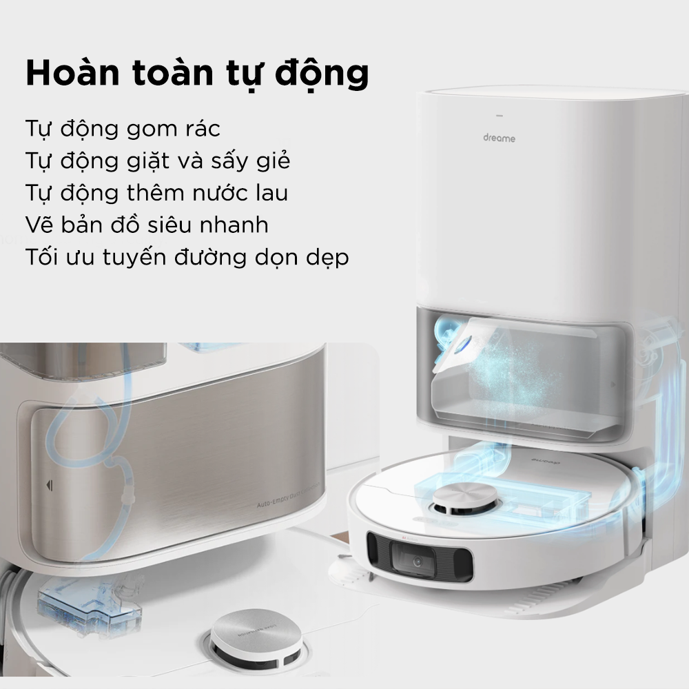 Xiaomi Dreame L10S Ultra, Robot hút bụi lau nhà, tự đổ rác và giặt sấy khăn
