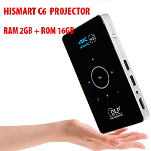 Máy chiếu android Hismart C6, Ram 2GB, 4K, HDMI IN