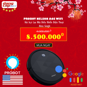 Probot Nelson A6S WIFI, Hút bụi lau nhà, điều khiển qua điện thoại hỗ trợ Alexa