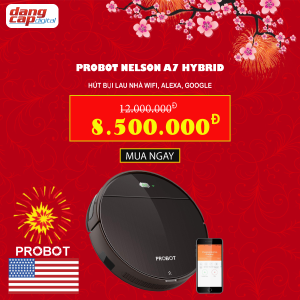 Probot Nelson A7 Hybrid, Robot hút bụi lau nhà WiFi, Alexa, Động cơ Hybrid Turbo