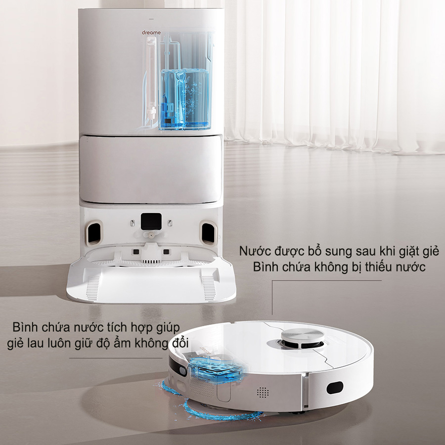 Robot Hút Bụi Lau Nhà Dreame W10 Pro - Giặt Giẻ Lau Tự Động